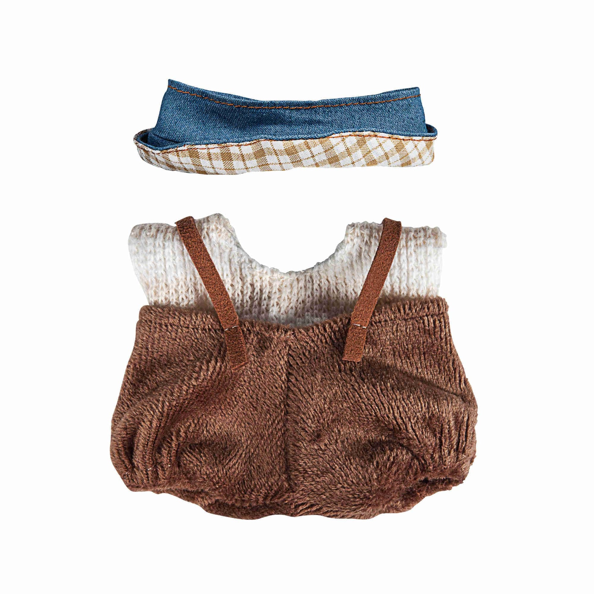 Winsenpro 17cm Doll Clothes Cute Doll Outfit and enhanced Fashion Dresses (NO Doll) (Brown Blue)