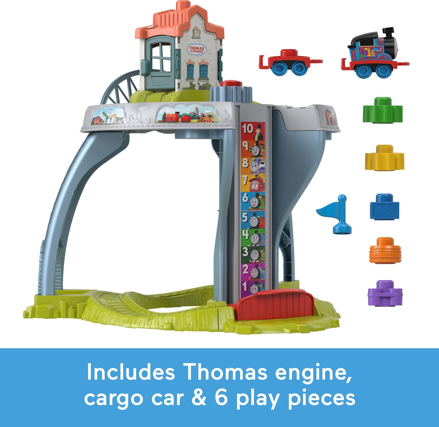 Thomas & Friends Toddler Toy My First Train Table with Track, Cargo Stacking & Fine Motor Activities for Kids Ages 18+ Months