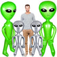 Zhanmai 4 Pcs 63 Inch 35 Inch Inflatable Alien Jumbo Alien Party Decorations Alien Balloon Inflate Alien For Halloween Party Favors(Silver, Green)