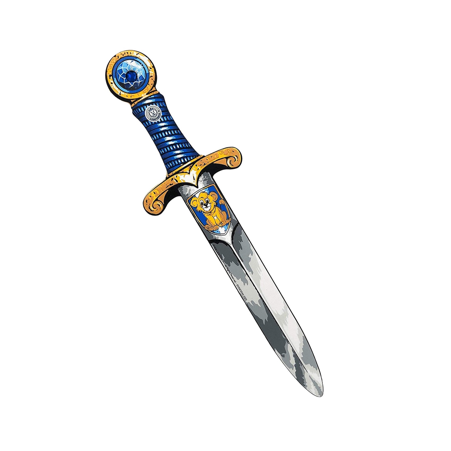 Liontouch Mini Lion Toy decorative replica blade for Kids  Blue | Medieval Pocket Dagger with Gemstone for Pretend Play in Durable Foam | Safe  & Knight Costume Accessories for Toddler Boys Dress Up & Cosplay
