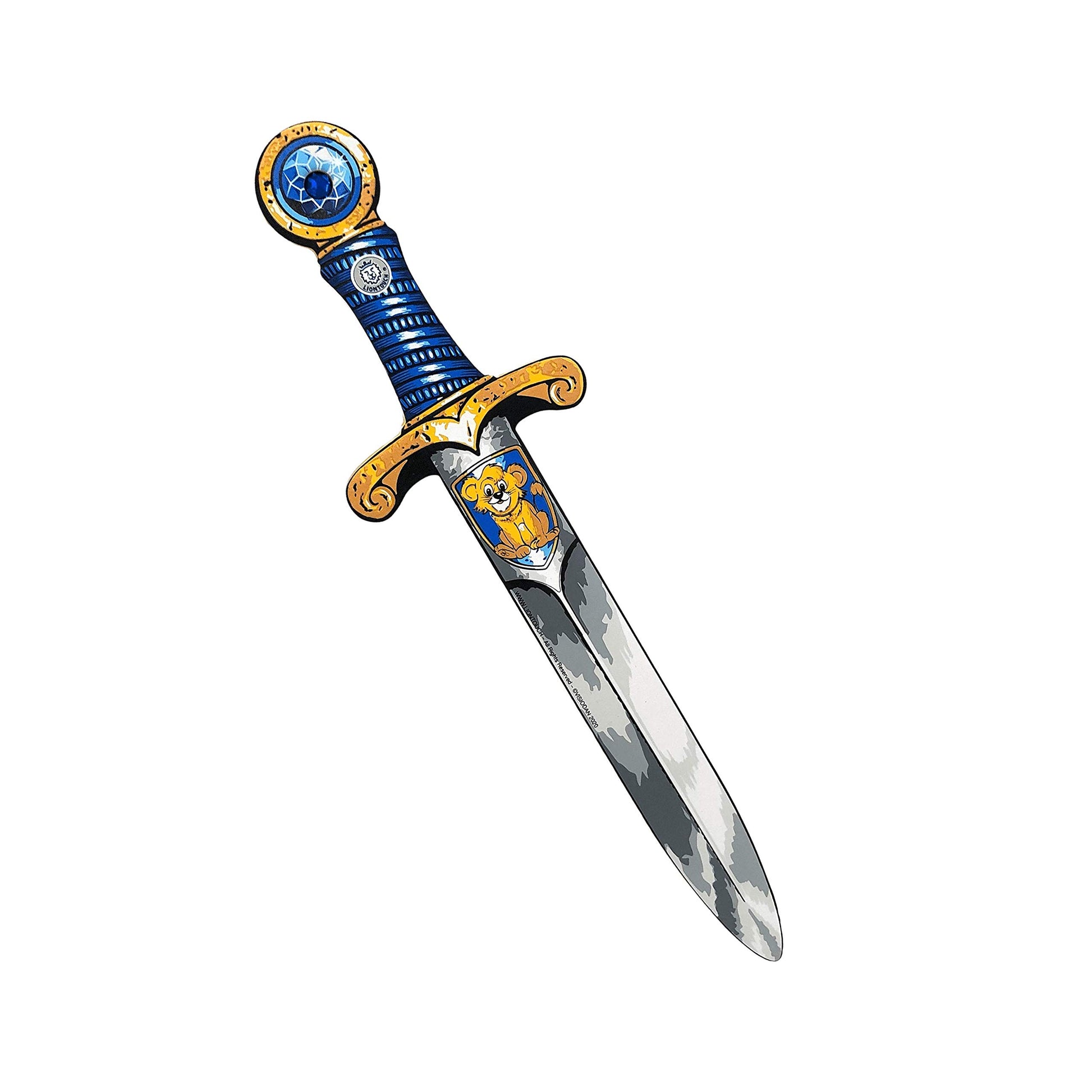 Liontouch Mini Lion Toy decorative replica blade for Kids  Blue | Medieval Pocket Dagger with Gemstone for Pretend Play in Durable Foam | Safe  & Knight Costume Accessories for Toddler Boys Dress Up & Cosplay