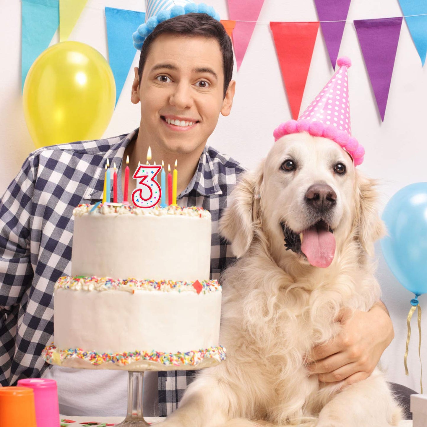 10 Pieces Birthday Number Candles Polka Dot Colorful Birthday Candles Cake 0-9 Candles for Birthday Wedding Anniversary Reunions