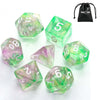 Poludie 7-Die DND Dice Set Polyhedral Dice Set with a Leather Dice Bag, D&D Dice Set for Dungeons and Dragons, RPG, MTG Table Ga