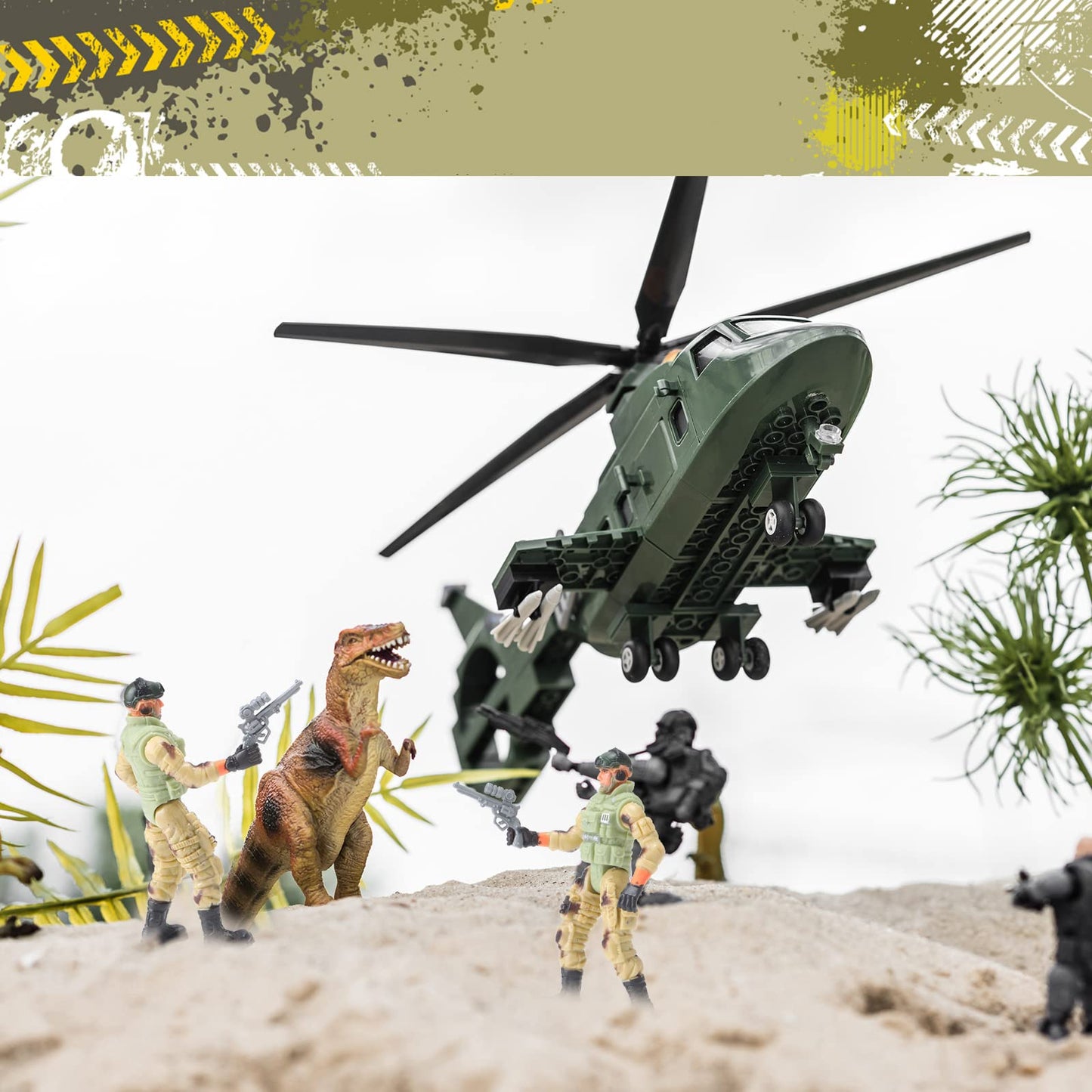 Tuanse 26 Pcs SWAT Team and Military Action Figures Playset With   Army Toys for Kids Boys Girls