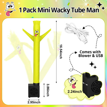 Poen Easter Mini Inflatable Tube Man Gag Funny Gift For Kids Wacky Waving Inflatable Tube Guy With Blower Joke Toy Desktop Quirky White Elephant Gift For Table Birthday Party Decor(Cute)