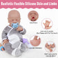 Vollence 18 Inch Sleeping Full Silicone Baby Doll,Not Vinyl Dolls,Eye Closed Newborn Silicone Baby That Look Real, Realistic Lif