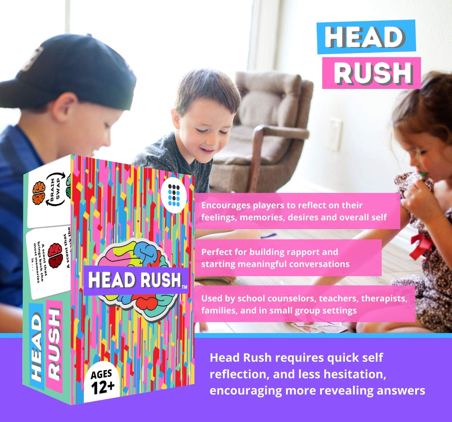 Therapy U Head Rush Social Skills Game - Mindfulness & Communication Cards - Multicolor