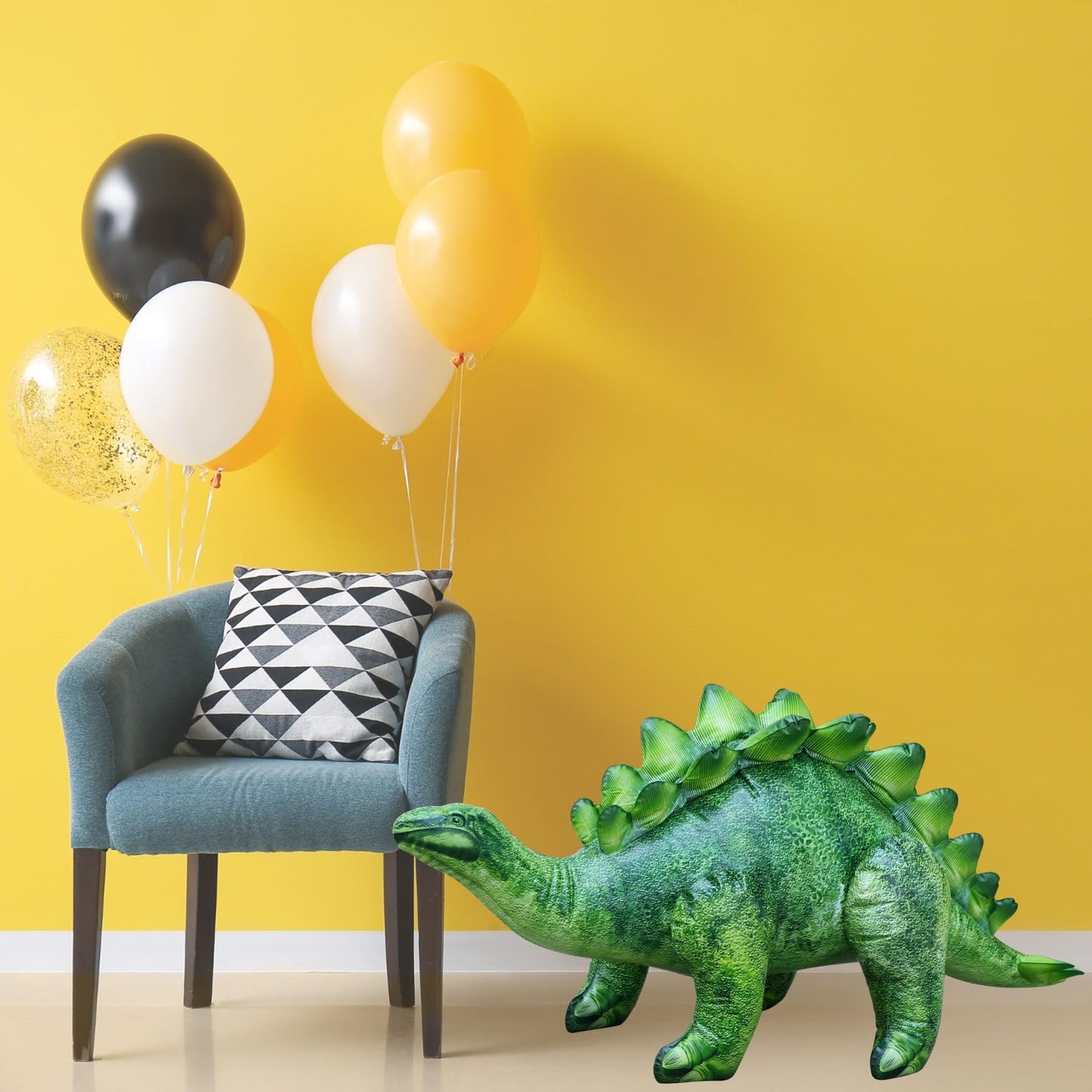 Jet Creations Inflatable Stegosaurus Toy - 20" Tall, 46" Long, Emerald Green, PVC, Jurassic Theme Garden Decor