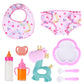 Babeside 9 Pcs Reborn Baby Doll Accessories Set, 12-15 Inch Baby Doll Feeding Set With Magic Baby Bottles Dolls Pacifier Bib Dia