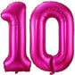 Hot Pink 10 Balloon Numbers,40 Inch 10Th Birthday Balloon Foil Mylar Number 10 Balloon Large Dark Pink Number Balloons For Birthday Party Anniversary Festival Decorations