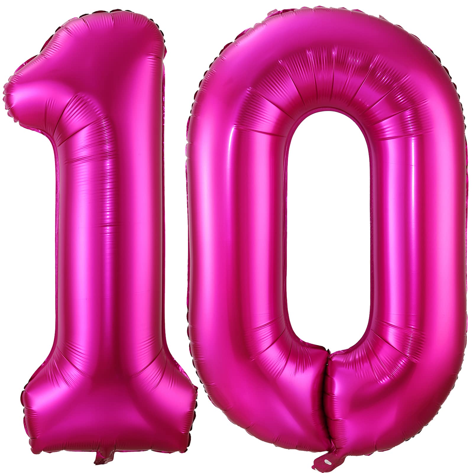 Hot Pink 10 Balloon Numbers,40 Inch 10Th Birthday Balloon Foil Mylar Number 10 Balloon Large Dark Pink Number Balloons For Birthday Party Anniversary Festival Decorations