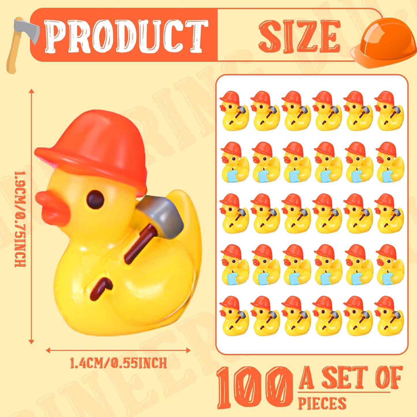 VioraWhite 50 Set Pcs Themed Ducks Mini Resin Ducks Figures Tiny Resin Figures Party Favors Party Decorations for Crafts Making