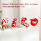 Hdcrystalgifts 4Pcs Blown Glass Snowman Decor Christmas Figurine Collectible Art Glass Holiday Cheers Collection Statue Festival