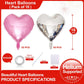 Lovoir 10 Pcs Silver Pearl Pink Heart Shape Foil Mylar Balloons 18 Inch Love Balloons For Valentine'S Day Birthday Party Decorat