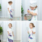 Wernnsai Mermaid Apron For Kids Girls Apron With Pocket Adjustable Strap Polyester Waterproof Baby Toddler Bib Aprons For Kitchen Cooking Gardening Painting Baking Parties(Extra Small,2-5 Years)