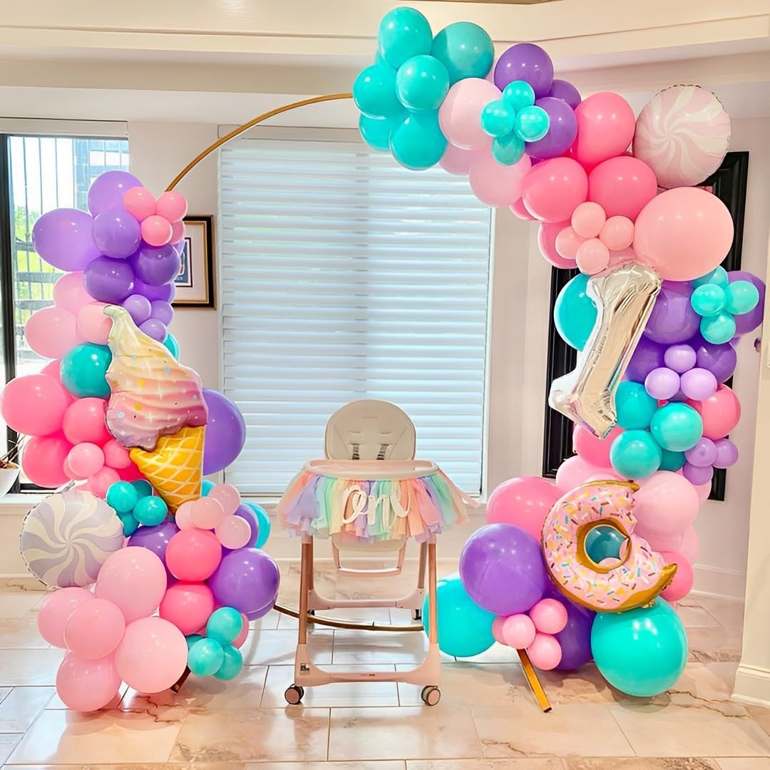 Aiwolf 50 Pcs Latex Balloons, 12 Inch Pink Purple Teal, Perfect for Birthday and Baby Shower Decorations