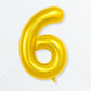 Flyloons 6 number Foil Balloon Gold 16 inch Size For Baby Kids Boys Girls Happy Birthday Decoration Items 6th Year Number Balloo