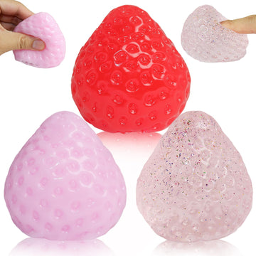 3 Pcs Big Taba Squishies Strawberry Squishy Stress Relief Toys  Handmade Soft Squishies Fidget Toys Squeeze for Party Favors Office School OPP Packaging (3 Pcs Big Strawberry)