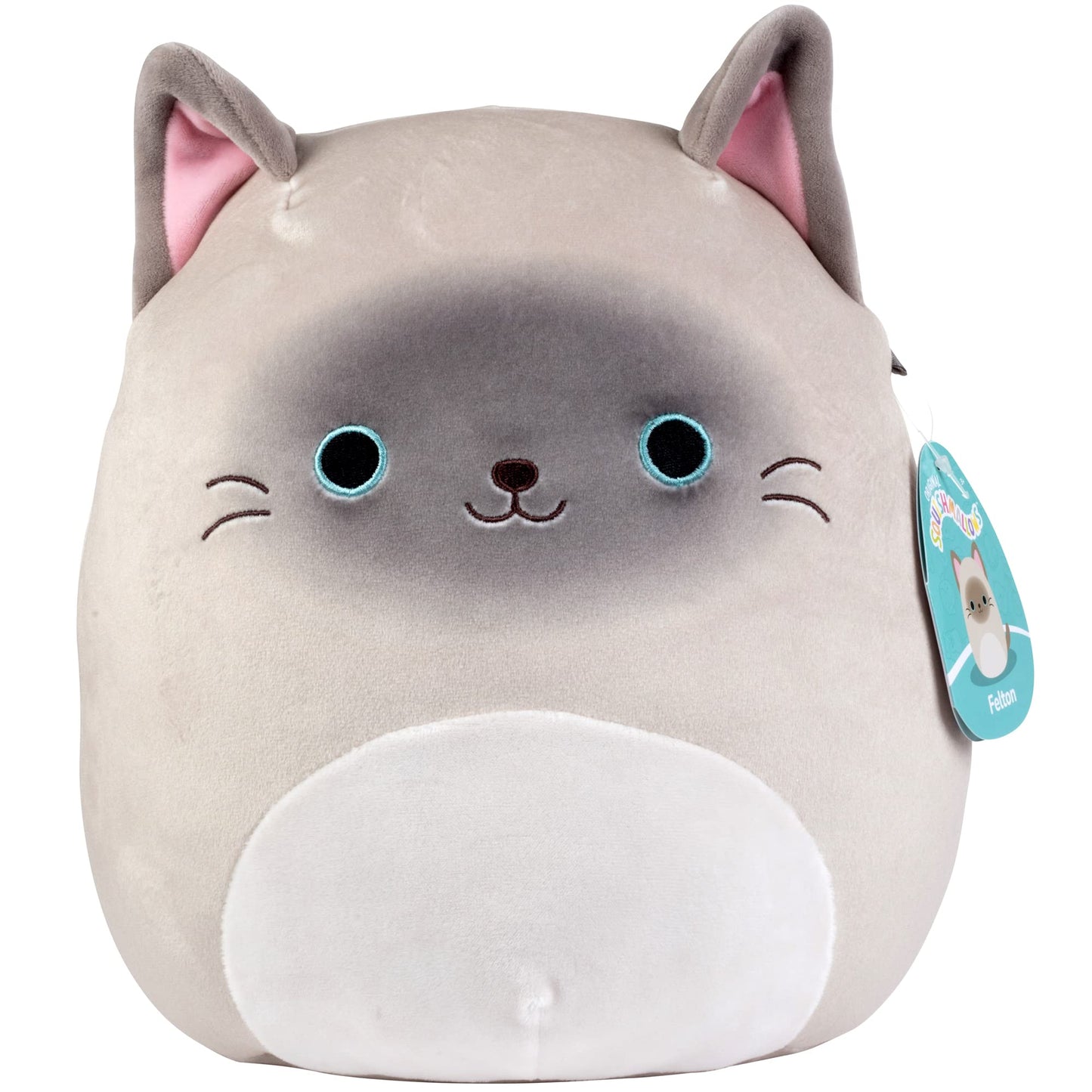 Squishmallows Original 10-Inch Felton The Siamese Cat Plush Toy - Soft Polyester Stuffed Animal - Multi-color - Collectible Gift for Kids