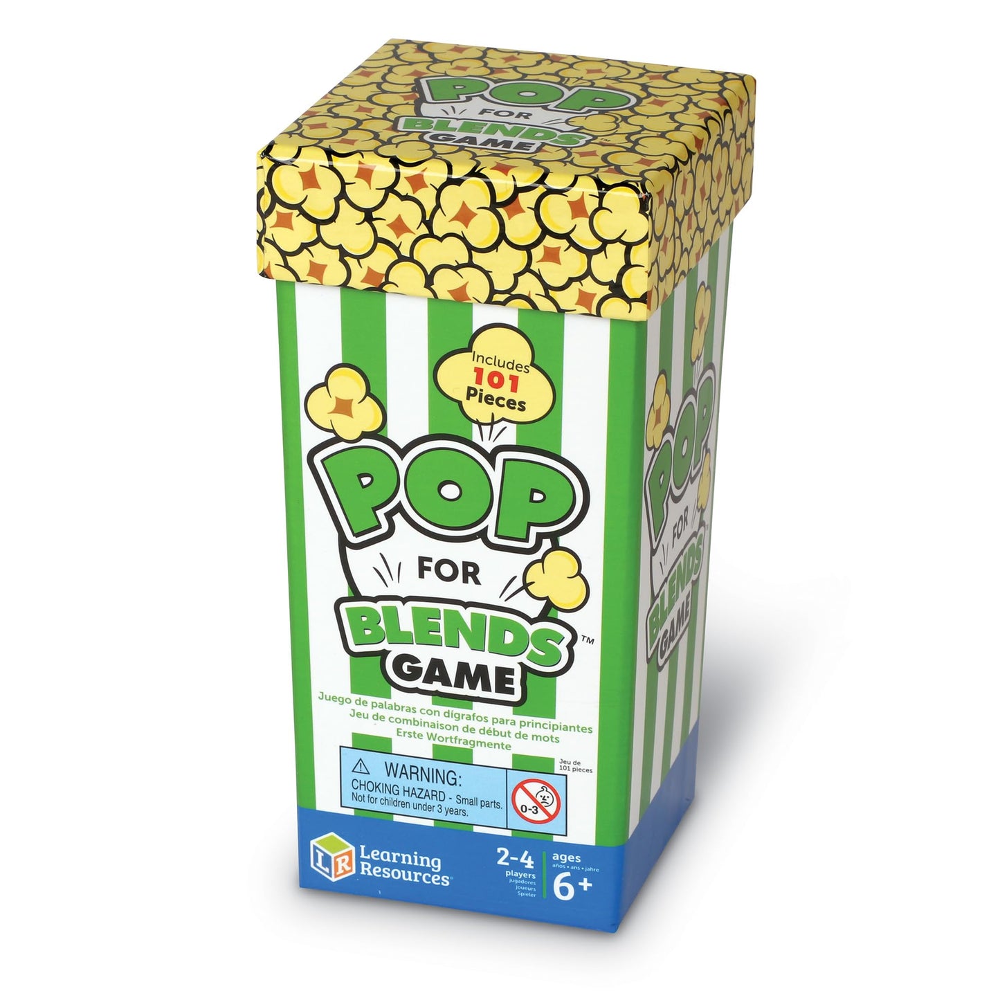 Learning Resources Pop for Blends Phonics Game, 2-4 Players, 92 Cards, Multi-color, Model LER8471, Ages 6+