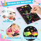 Zmlm Scratch Art Party Favors: 4 Pack Rainbow Scratch Paper Art Set For Kids 3-12 Years Old Art And Craft Notebook Girl Boy Birthday Gift Goodie Bag Stuffers(5 Wooden Stylus & 4 Drawing Stencils)