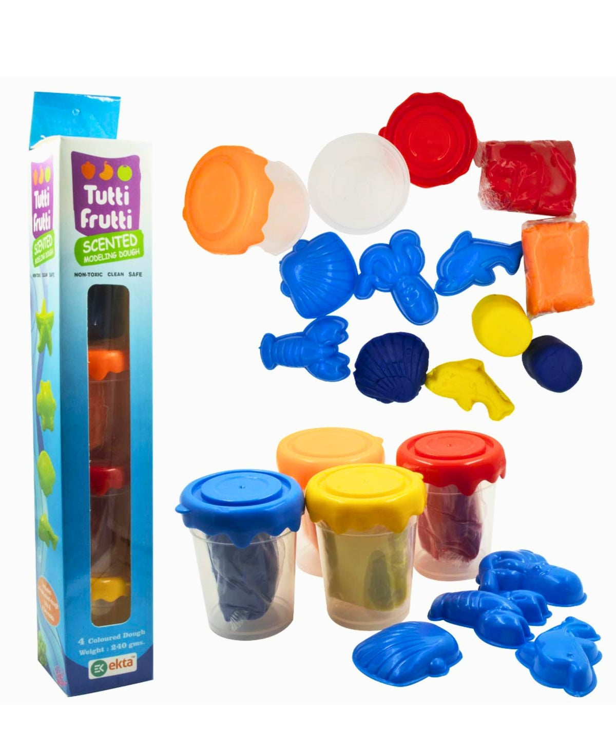 Paper Moon Tutti Frutti Scented Modeling Clay Dough With Moulds For Kids  Multicolor