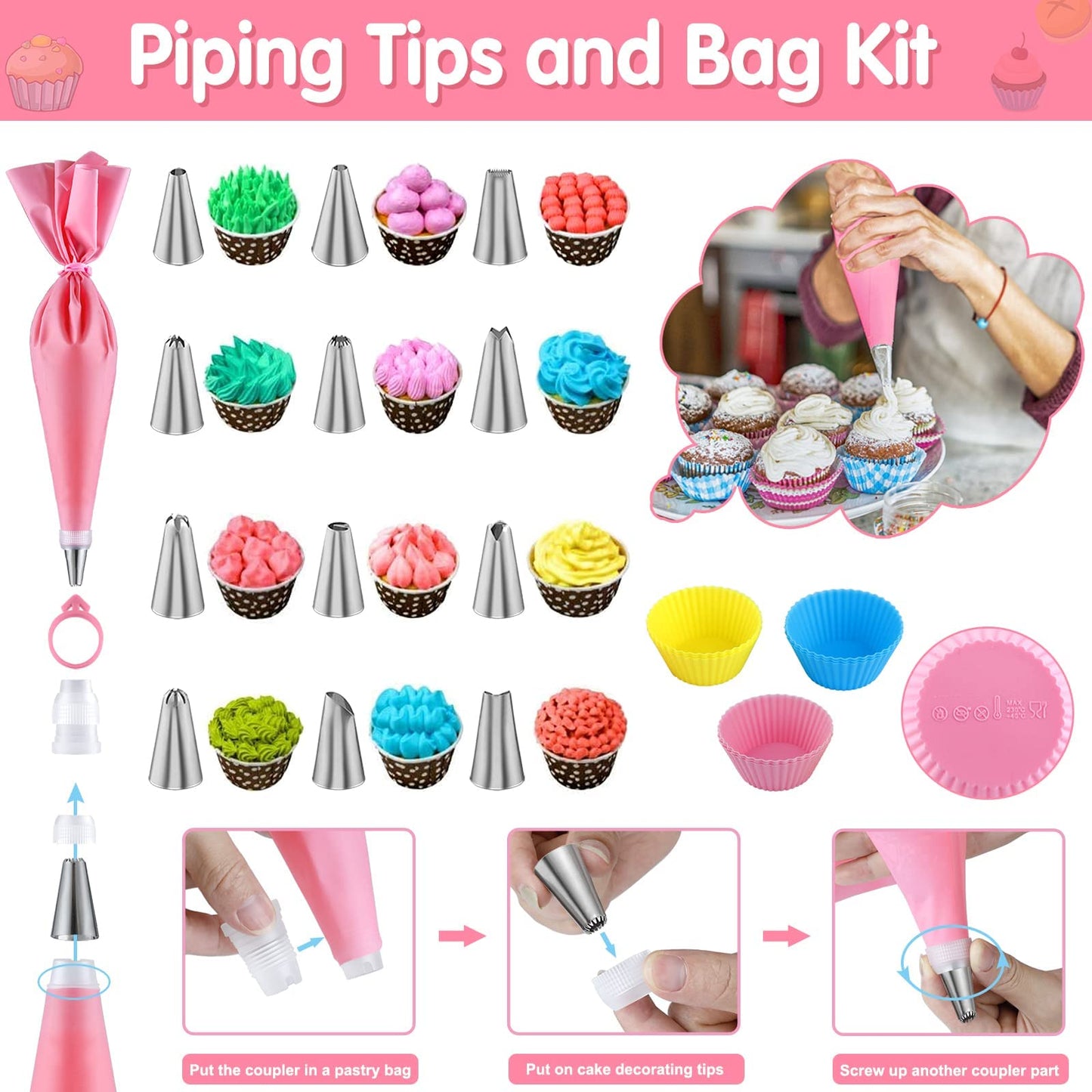 INNOCHEER Kids Baking and Cooking Set for Girls, 54PCS Chef Costume Set with Kids Apron, Chef Hat, All Real Cooking Tools and Ba