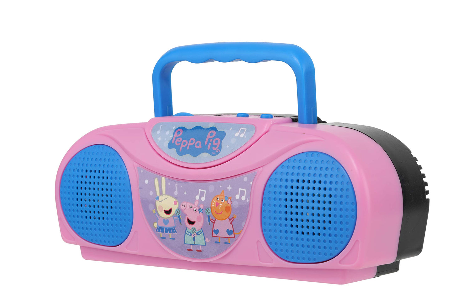 Sakar Peppa Pig Kids Karaoke Machine With Radio Ko1-03371 Compatible With Ipod And Mp3 Player, Am Fm Portable Radio, Includes Corded Microphone For Kids, Durable Handle, Red/Blue Design