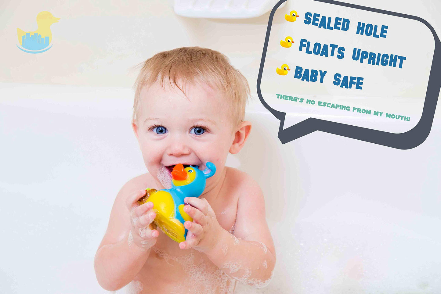 3'' Rock N Roll Rubber Duck [Sealed Hole, No Mildew] - Baby Safe Bathtub Bathing Toy