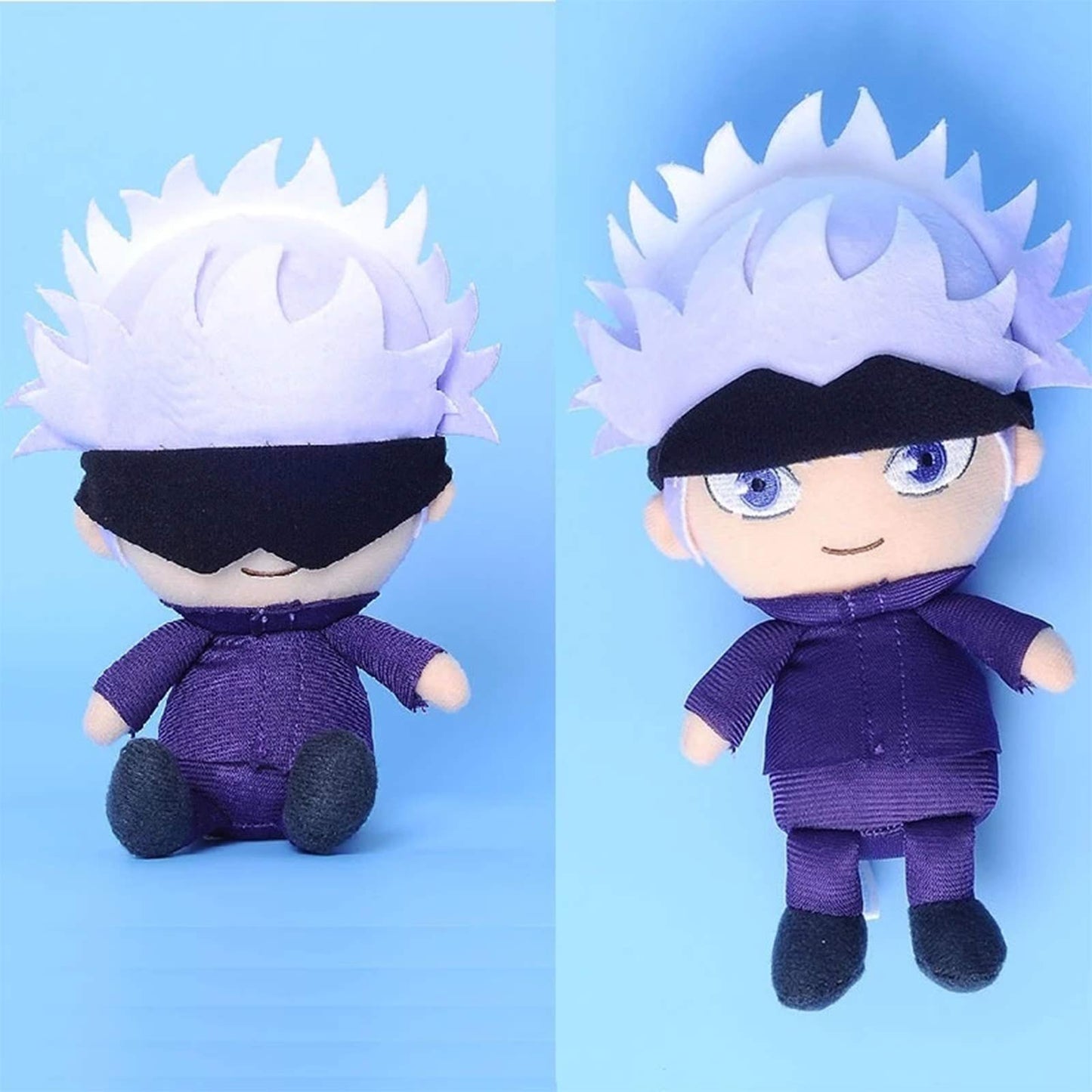 Amnpolen Plush Figure Toys With Openable Patch Anime Gojo Satoru Plushie Doll Stuffed Toy Key Ring Bagpack Phone Pendants (5.91I