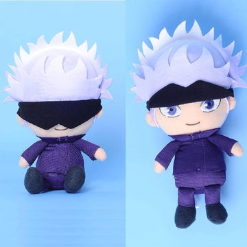Amnpolen Plush Figure Toys With Openable Patch Anime Gojo Satoru Plushie Doll Stuffed Toy Key Ring Bagpack Phone Pendants (5.91I