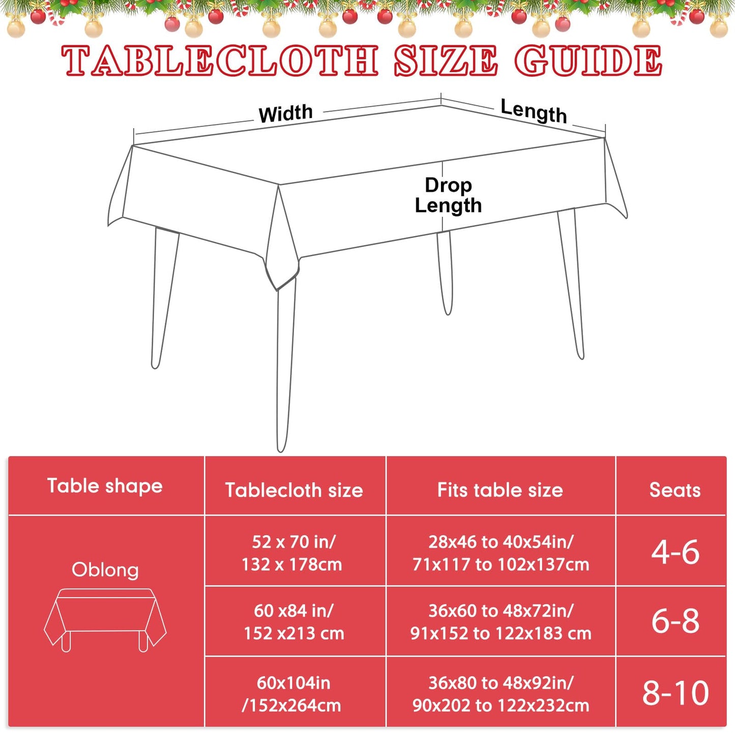 Tiamon Fabric Christmas Tablecloth Table Cover for Rectangle Table, Washable Snowman Santa Claus Table Cloth Decorations for Xma