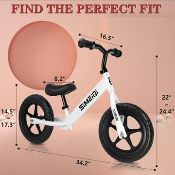 SIMEIQI 12 Balance Bike for Boys Girls 2 3 4 5 Years Old No Pedal Walking Balance Training Sports Bicycle for Kids Toddlers