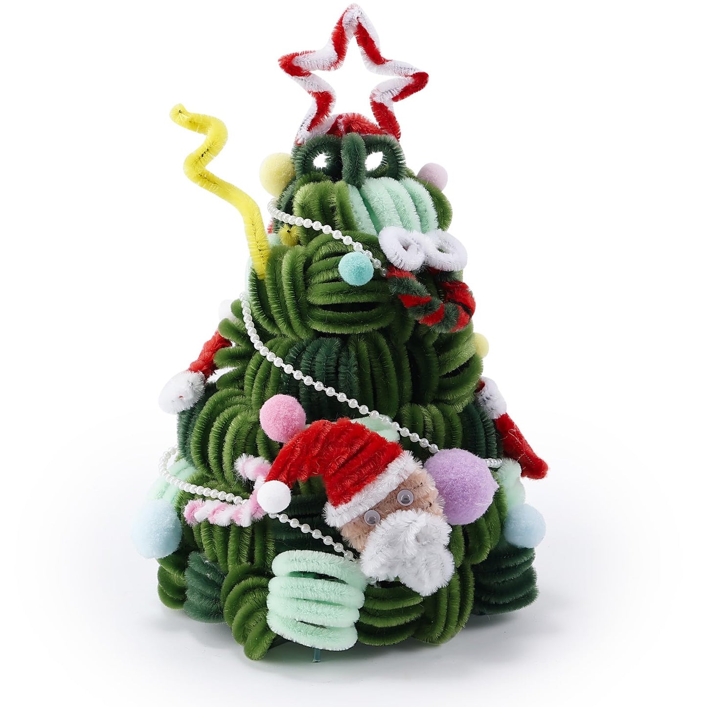 Caydo 300 Pieces Green Pipe Cleaners Craft Supplies Chenille Stems for DIY Craft Projects Christmas Decorations, 6mm x 12inch