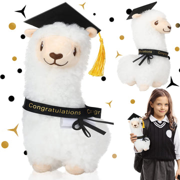 Lenwen Graduation Llama Plush Stuffed Animal Toy for Kids Stuffed Llama with Graduation Cap Diploma Sash for Class of 2025 Congr
