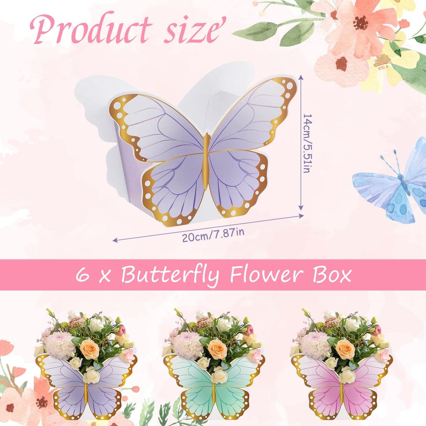 Fuutreo 6 Pcs Butterfly Centerpieces For Baby Shower Birthday Tea Party Favors D  Cor, Butterfly Decorations For Tables, Butterf