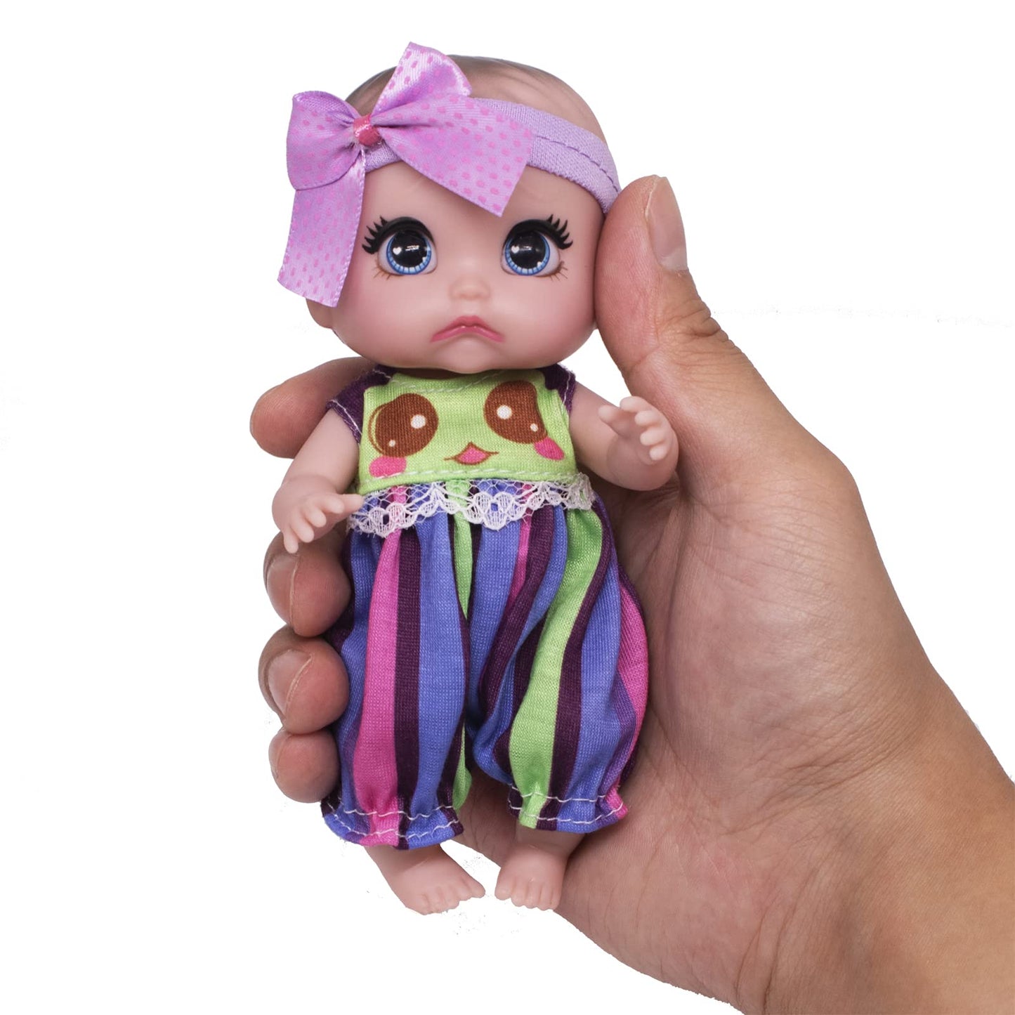 Beem Jun 6'' Cute Small Baby Doll Newborn Baby All Vinyl Reborn Baby Dolls For Girls Swivel Mini Dolls 16 Cm Crying Baby Diy Toy
