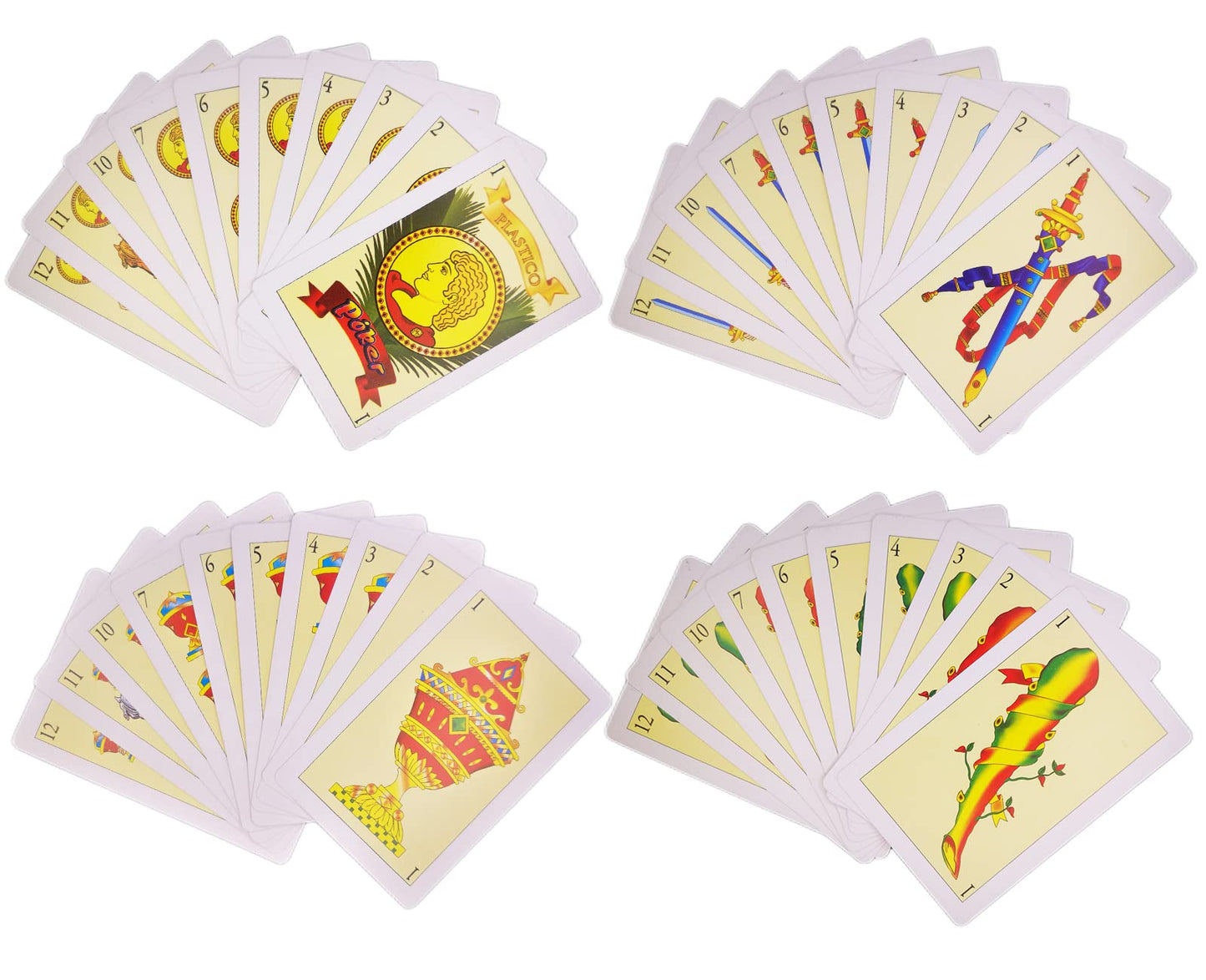 Cdbxra 2 Decks Spanish Playing Cards Cartas Españolas, Baraja Española, Briscas Cards Puerto Rico, Mexican Playing Cards, Plastic Spanish Cards, Barajas Espanolas Plasticas(With Playing Card Boxes)