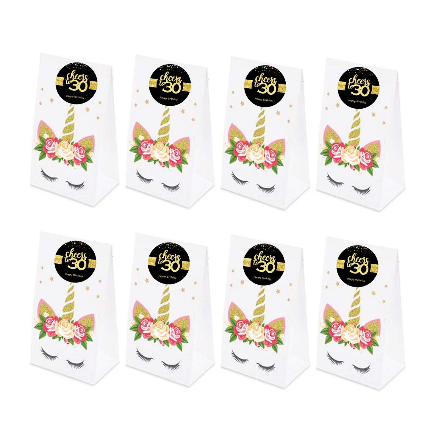 Sumerk 48 Pcs Cheers To 30 Stickers Large Bottle Stickers 30Th Birthday Stickers Card Seals 2 Inches Round Happy Birthday Party