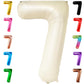 Katchon, Giant Cream Number 7 Balloon - 40 Inch | 7Th Birthday Balloon For 7Th Birthday Decorations | 7 Balloons For Birthday | Seven Balloon Number | 7 Year Old Balloon For 7 Year Decorations