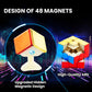 Speed Cube 3X3, Magnetic Mirror Cube 2025, Stickerless Magic Cube Set With Display Stand & Showcase Box, Metallic Color Reflecti