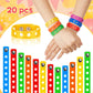 Aoriher 20 Pieces Silicone Charm Bracelets Kids Operation Christmas Silicone Wristband Gift Adjustable Rubber Bracelet with Hole