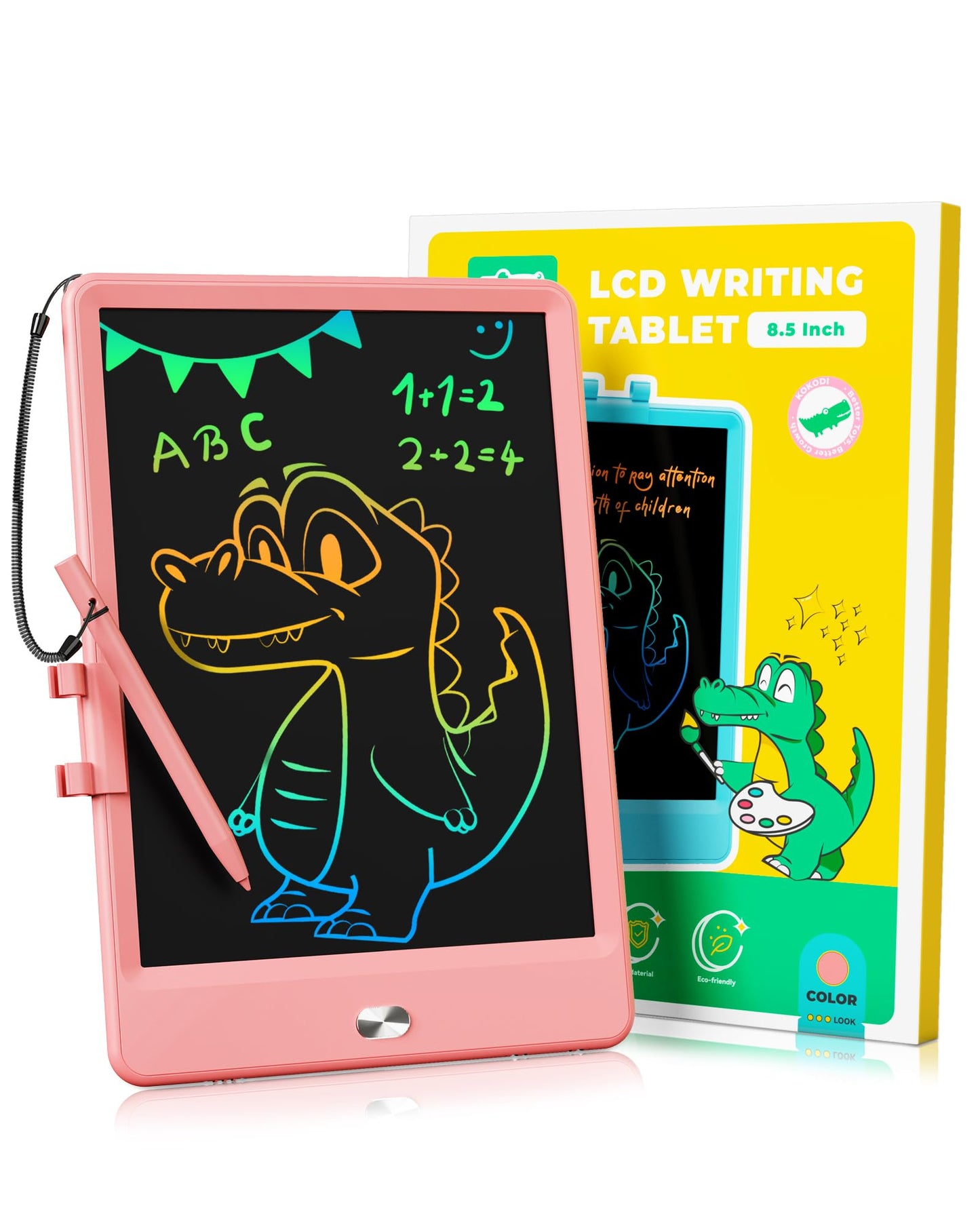 KOKODI LCD Writing Tablet, 8.5 Inch Toddler Doodle Board Drawing Tablet, Erasable Reusable Electronic Drawing Pads, Educational 