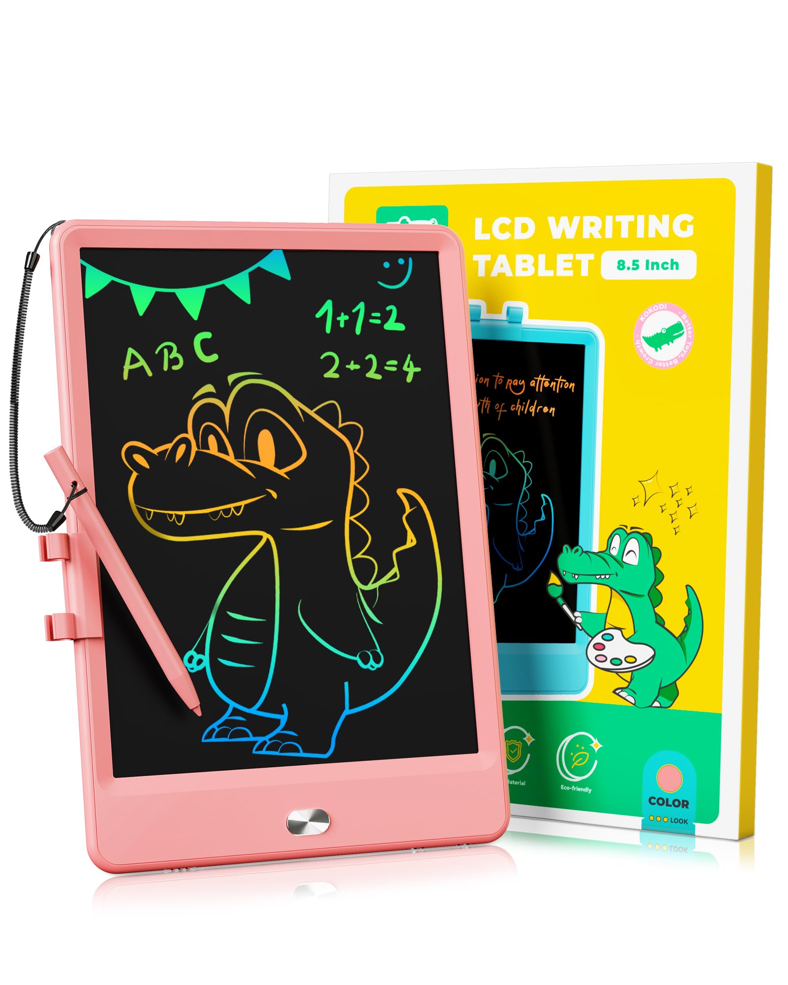 KOKODI LCD Writing Tablet, 8.5 Inch Toddler Doodle Board Drawing Tablet, Erasable Reusable Electronic Drawing Pads, Educational 