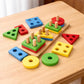 Nm Fashion Lifestyle Wooden Geometric Shape Puzzle Board For Kids,Colourful Blocks, Educational Toy For Toddlers (4 Color)