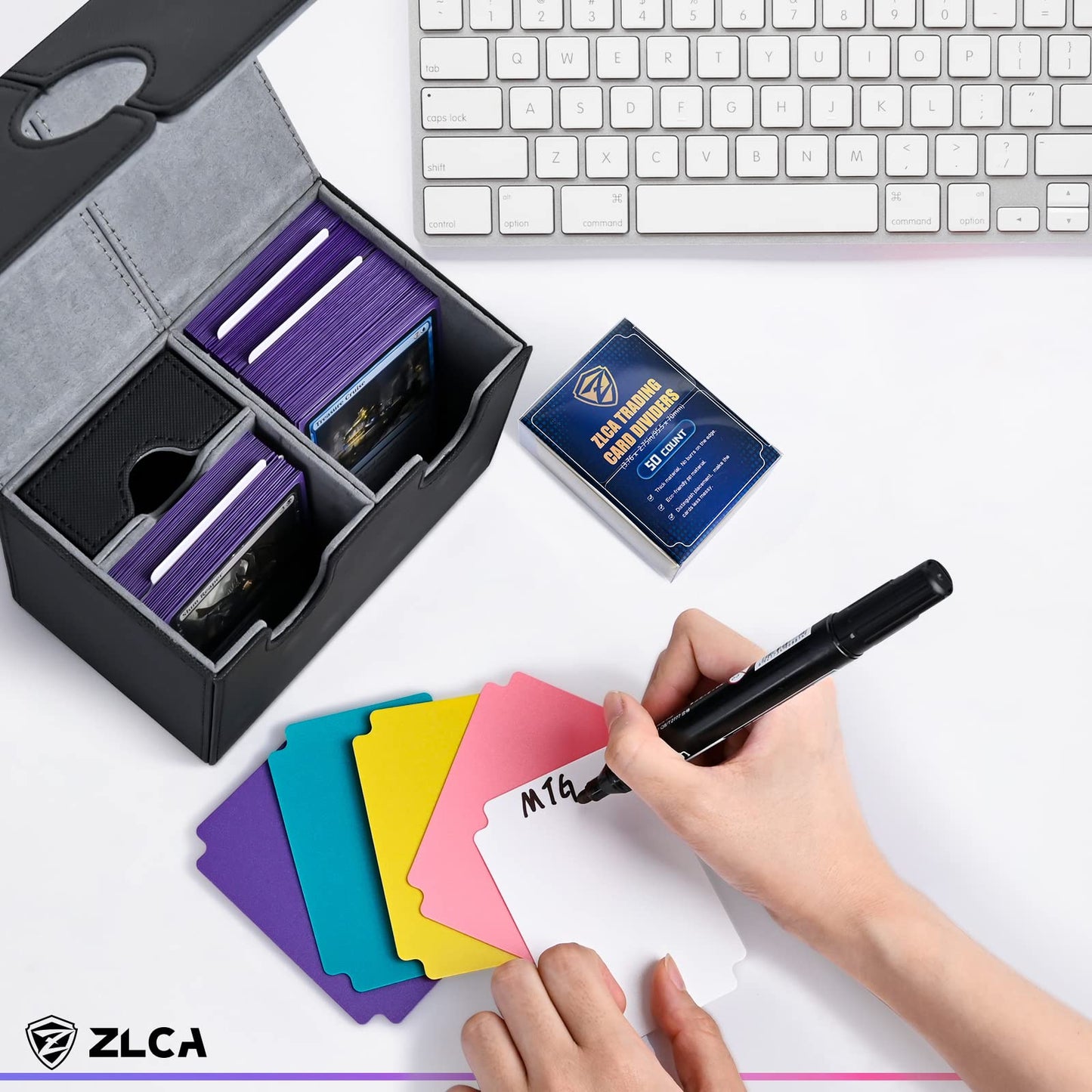 Zlca 50 Piece Trading Card Dividers, Page Dividers With Tabs, Plastic Separator For Storage Box Record Games Sports Cards, 2.75