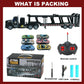CALEST Remote Control Car Transporter Truck Includes 6 Cars, 14'' 1:48 Car Transporter Semi Truck Toy, Equipped with 2 Rechargea