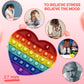 Petbsnvb Rainbow Heart Shaped Pop Bubble Valentines Fidget Toy With Letters And Numbers, Xmas Gift Sensory Toy With Alphabets Ki