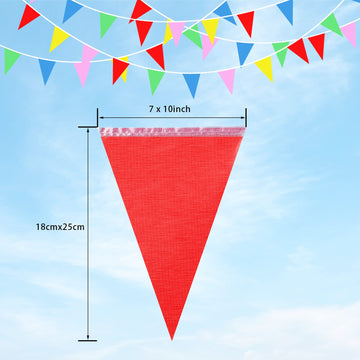 Chengu 20 Sets 1640Ft 1000 Pcs Colorful Pennants Banner Flag Bulk Multicolor Banners Carnival Decorations Grand Opening Decorations Nylon Triangle Flag Banner For Party Shops(Colorful)