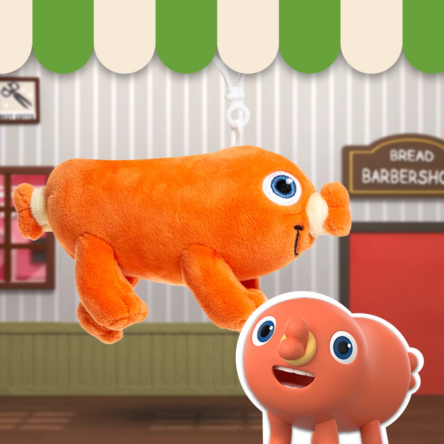 TOYTRON Sausage Plush Doll Keychain  Cute Stuffed Animals  Food Plushies  Bread Barbershop  Cute Gifts for Kids  Bogg Bag Accessories  Backpack Charms  Kawaii Keychain  Loveys for Babies  6''